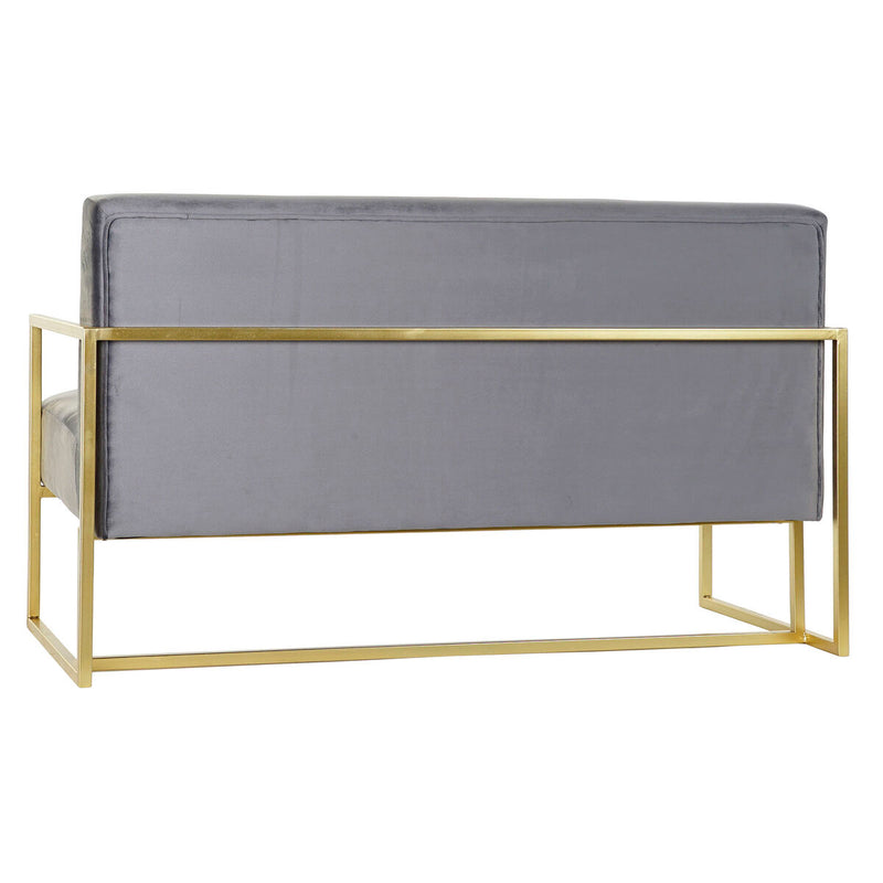 Sofa DKD Home Decor Grey Polyester Metal Golden Glam (128 x 70 x 76 cm)
