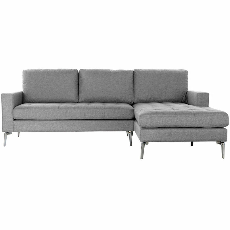Chaise Longue Sofa DKD Home Decor 8424001809127 240 x 160 x 84 cm Grey Metal Modern