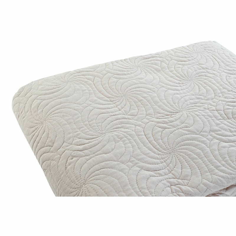 Bed Cover DKD Home Decor 8424001814466 180 x 260 x 1 cm Waves Beige Scandinavian