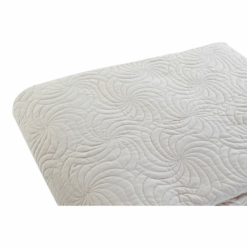 Bed Cover DKD Home Decor 8424001814473 240 x 260 x 1 cm Waves Beige Polyester Scandinavian