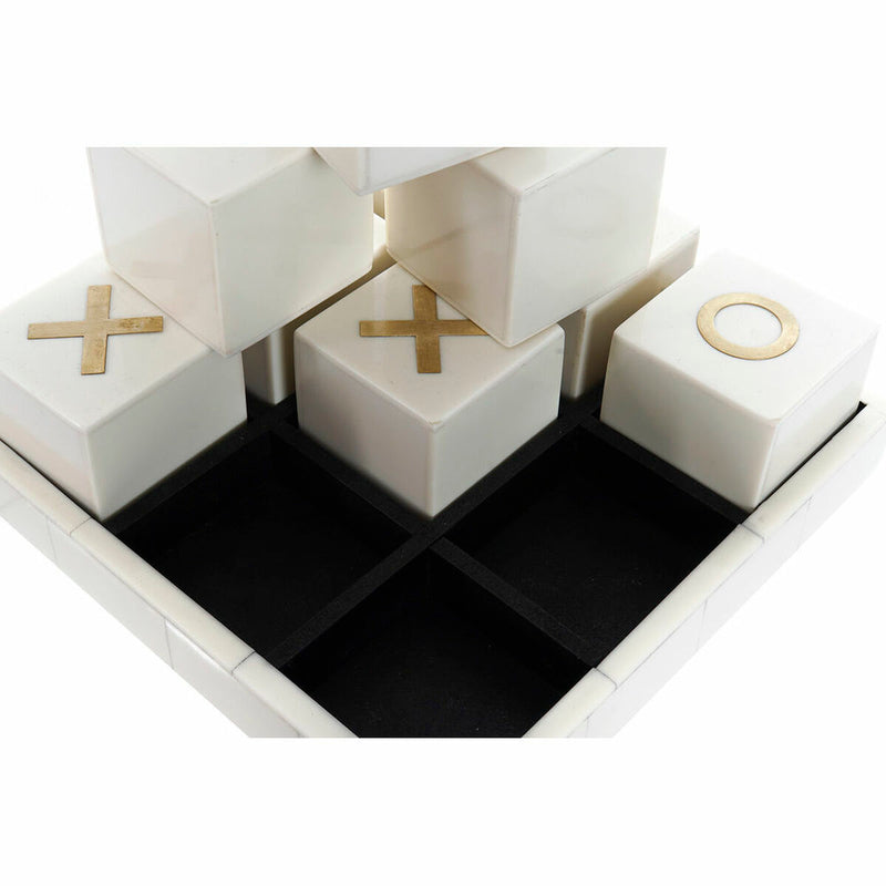 Three-in-a-Row Game DKD Home Decor Golden Ivory (21 x 21 x 6 cm)