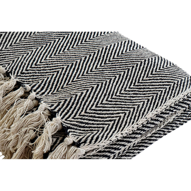 Blanket DKD Home Decor Fringe 150 x 200 x 1 cm (2 Units)