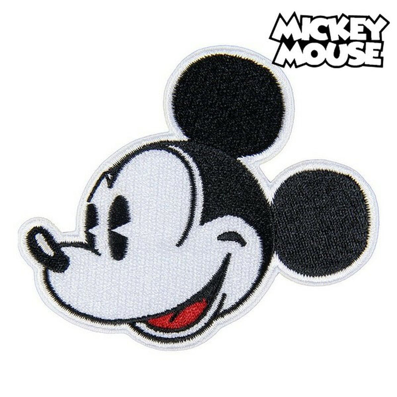 Patch Mickey Mouse Black White Polyester (9.5 x 14.5 x cm)