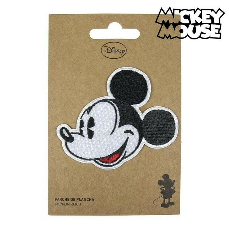 Patch Mickey Mouse Black White Polyester (9.5 x 14.5 x cm)