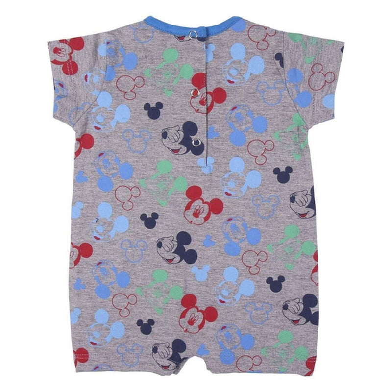 Baby's Short-sleeved Romper Suit Mickey Mouse Grey