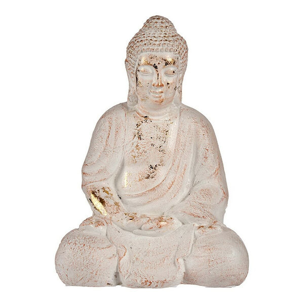Decorative Garden Figure Buddha White/Gold Polyresin (22,5 x 41,5 x 29,5 cm)