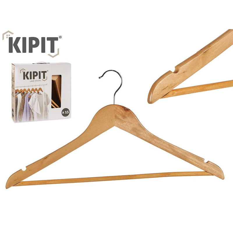 Set of Clothes Hangers 41636 Natural brown