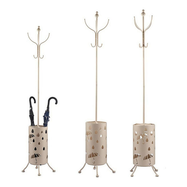Coat rack Umbrella stand Metal Cream (44 x 185 x 44 cm)