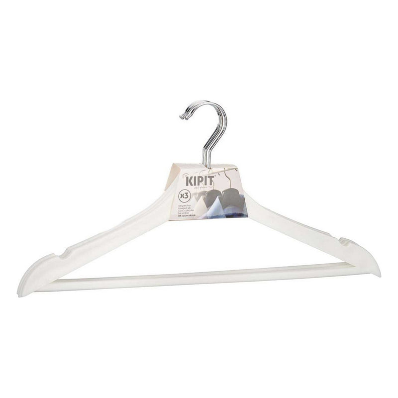 Set of Clothes Hangers White Plastic