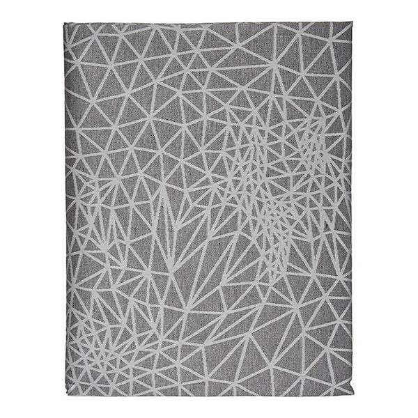 Tablecloth Abstract Grey Jacquard White (140 x 180 cm)