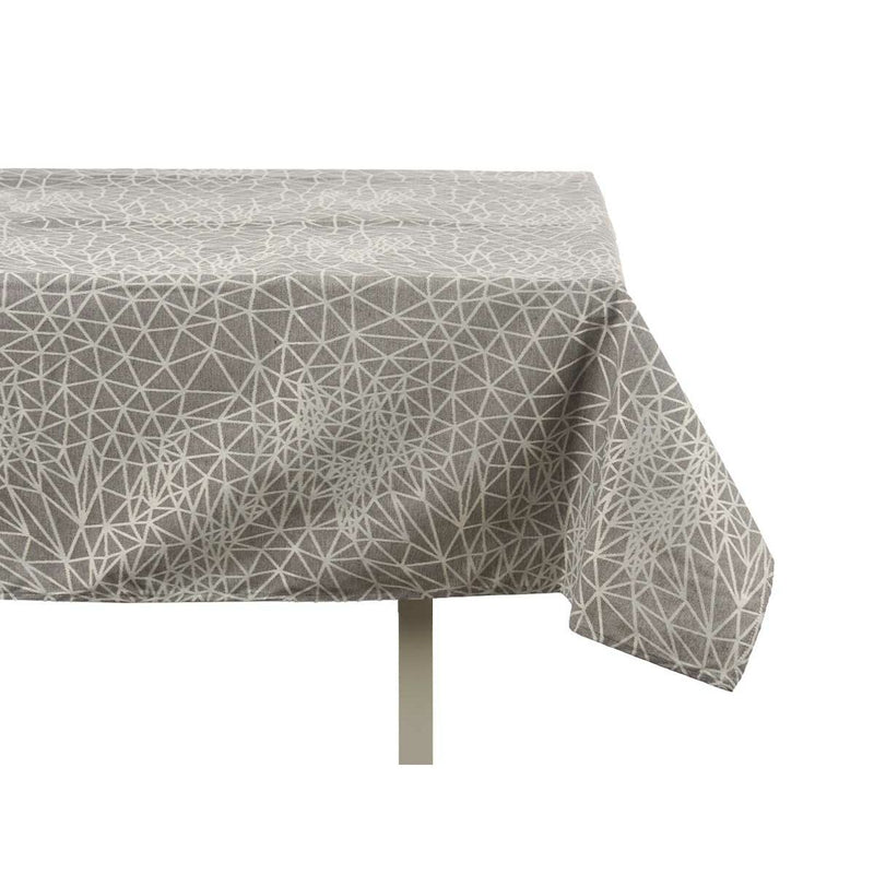 Tablecloth Abstract Grey Jacquard White (140 x 180 cm)
