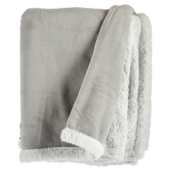 Fleece Blanket Light grey White (130 x 170 cm)