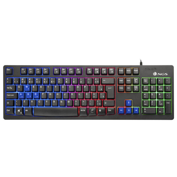 Keyboard NGS NGS-GAMING-0133 PLUG&PLAY USB LED Multicolor Black