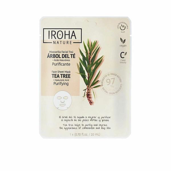 Purifying Mask Iroha Nature Hyaluronic Acid Tea tree (20 ml)