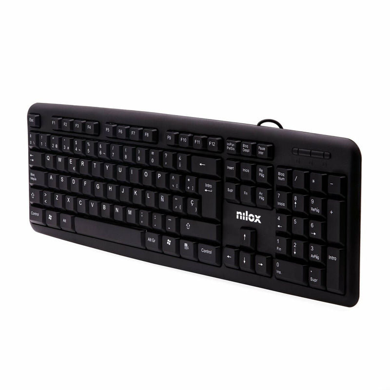 Keyboard Nilox NXKBE000002 Black Spanish