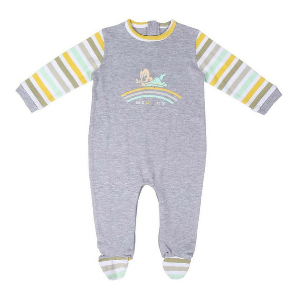 Baby's Long-sleeved Romper Suit Mickey Mouse Grey