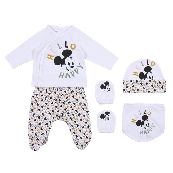 Set of clothes Mickey Mouse 4 Pieces White (1 month)