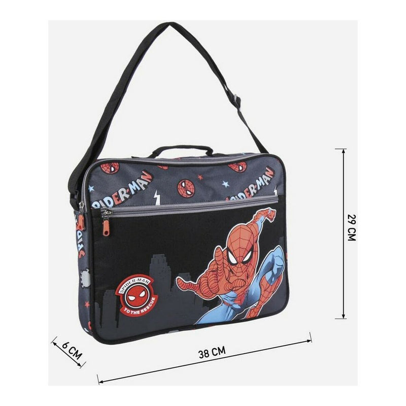 School Satchel Spider-Man Black 29 x 6 x 38 cm