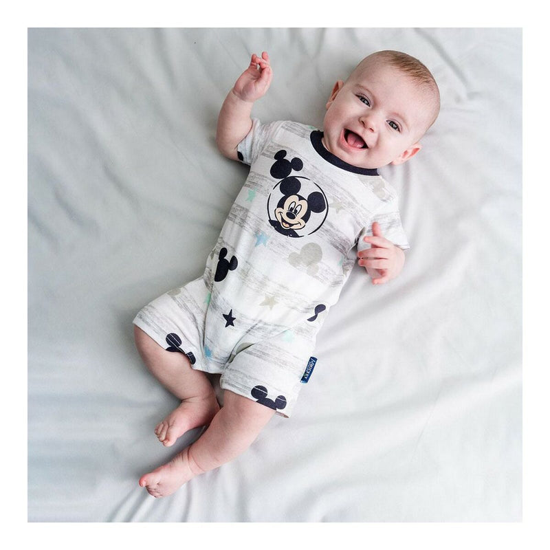 Baby's Short-sleeved Romper Suit Mickey Mouse White