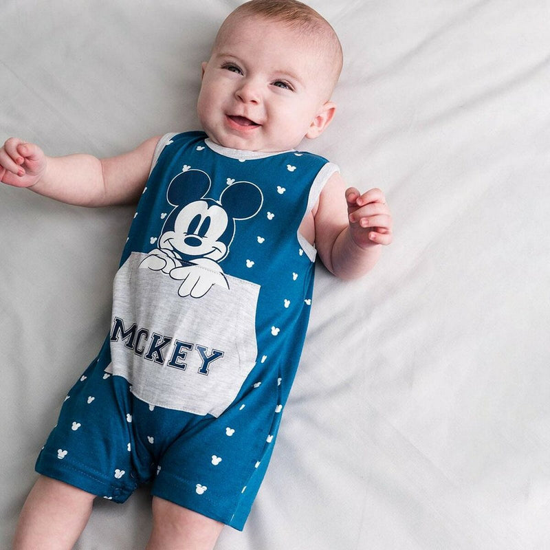 Baby's Sleeveless Romper Suit Mickey Mouse Blue