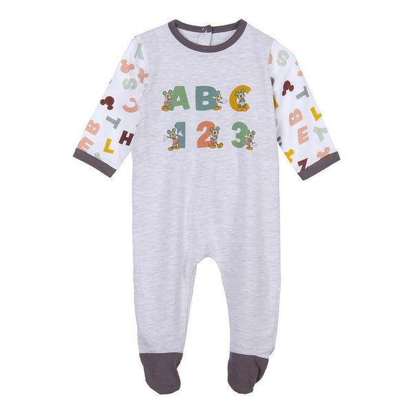 Baby's Long-sleeved Romper Suit Mickey Mouse Grey