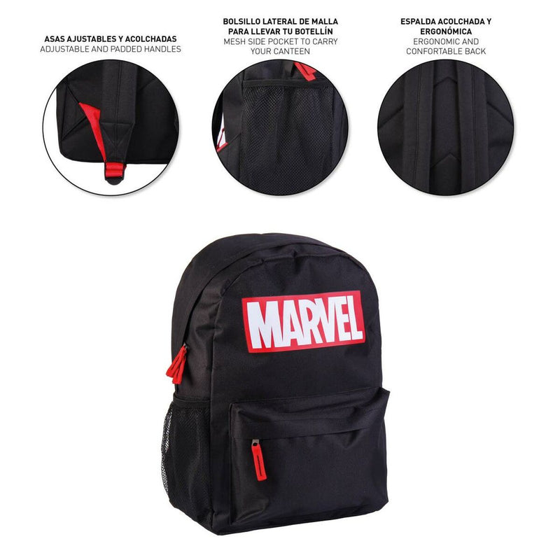 School Bag Marvel Black (30 x 41 x 14 cm)