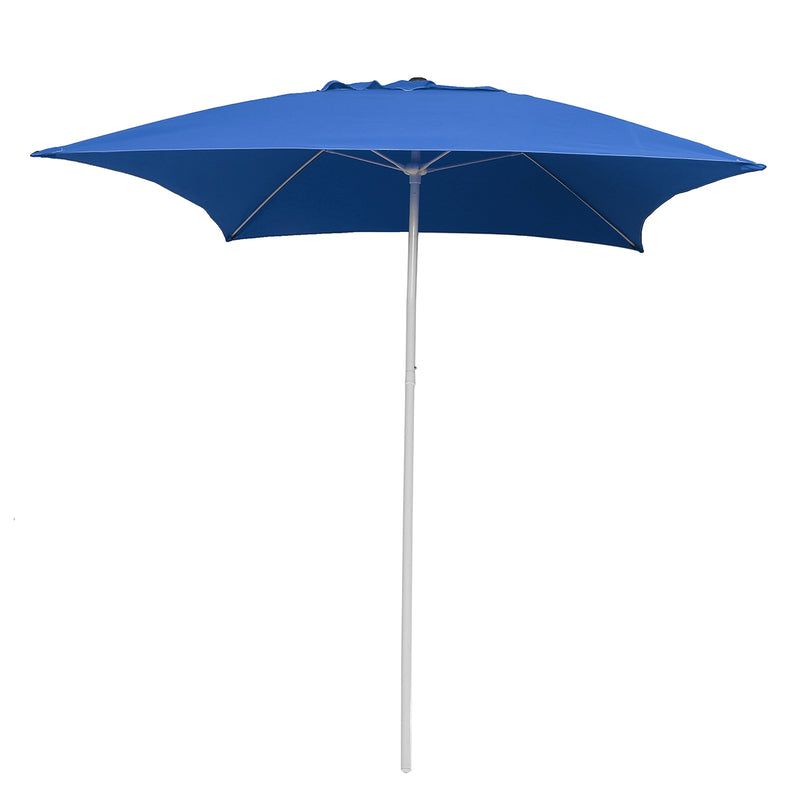2m Square Beach Umbrella Adjustable Steel Pole Outdoor Garden Patio Parasol Sunshade