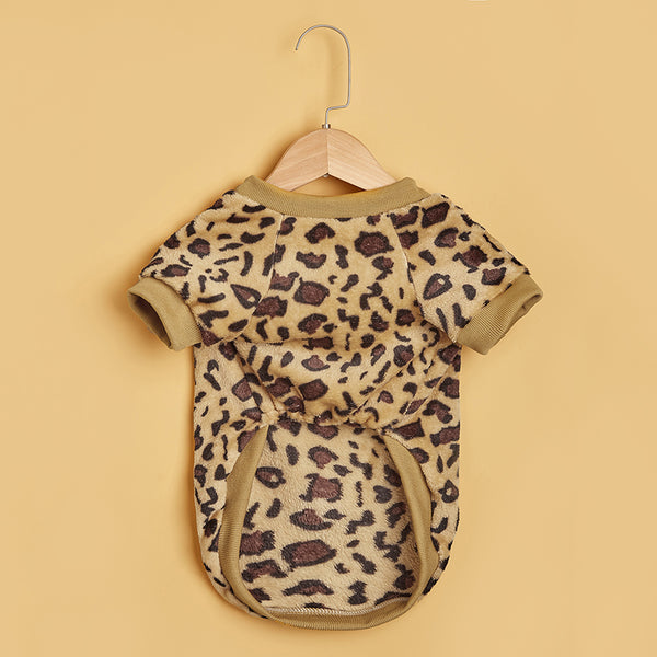 Leopard Print Pet Sweater Thickened