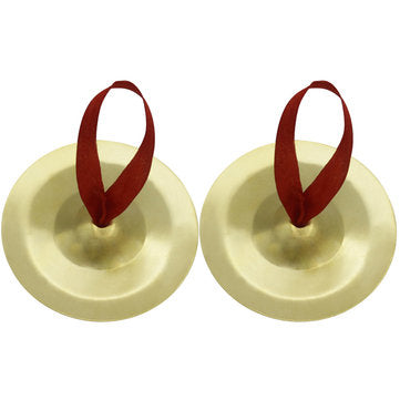 2Pcs Orff Small Musical Instrument Copper Finger Cymbals Drum Cymbal Percussion Instruments