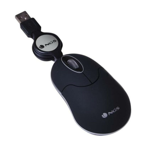 Retractable Optical Mouse NGS NGS-MOUSE-0973 1000 dpi Black
