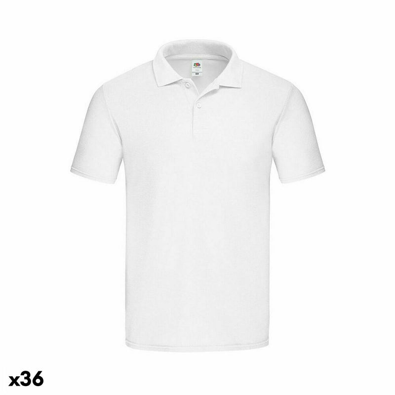 Short Sleeve Polo Shirt 141323 White 100% cotton Adults unisex (36 Units)