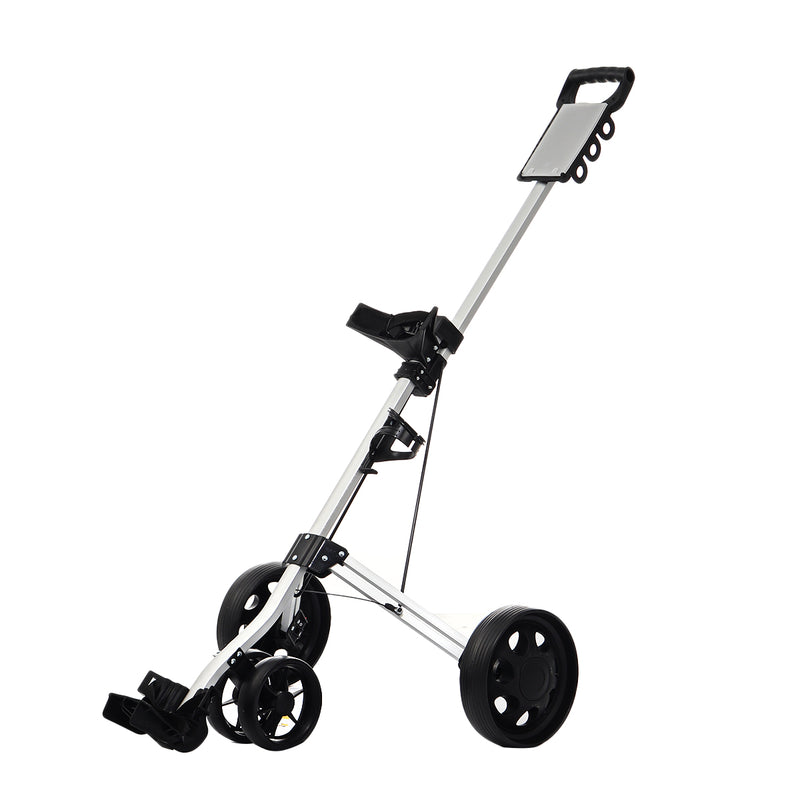 3/4 Wheels Foldable Golf Trolley Professional Golf Bag Cart Golf Pitch Tool Outdoor Sports