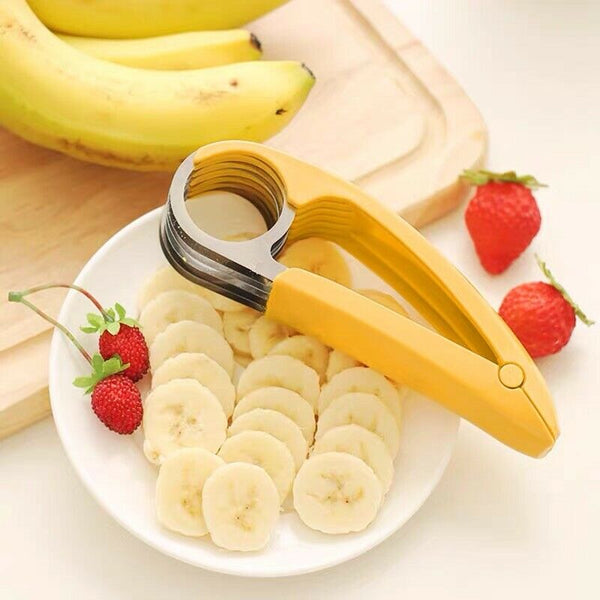 Banana Slicer Fruit Knife Veggie Hotdog Cucumber Cutter Kitchen Gadget Bar Tools