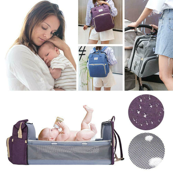 Portable Diaper Bag Folding Baby Travel Large Backapack Outdoor Foldable Baby Bed Mommy Bags