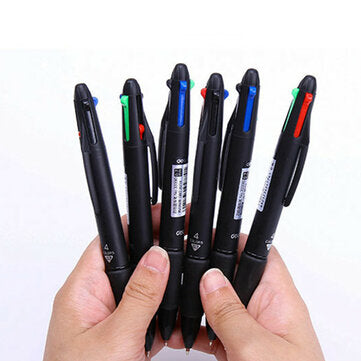 Deli 4 in 1 Colorful Ballpoint Pen 0.7mm Multicolors Press Retractable Ballpoint Pens Multi-Function Pen For School Office