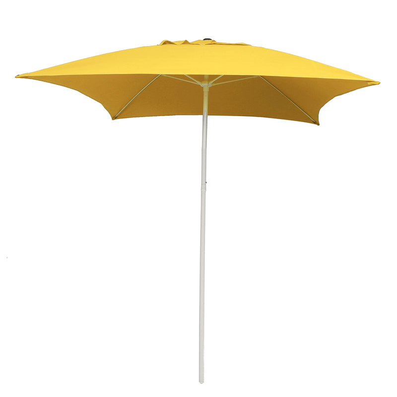 2m Square Beach Umbrella Adjustable Steel Pole Outdoor Garden Patio Parasol Sunshade