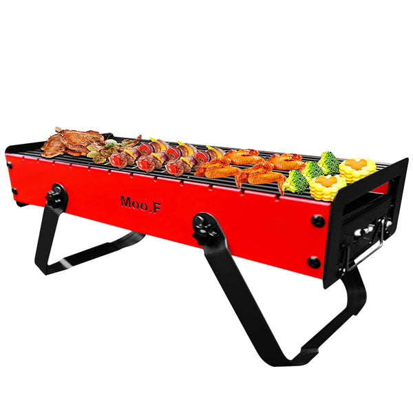 Outdoor Foldable Portable Grill Large Capacity Hand-held Type Strong Bearing Force Thickened Camping BBQ Grill