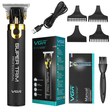 V082 Electric Hair Clipper Shaver Trimmer USB Rechargeable Professional Barber Hair Trimming Machine with 4 Limited Combs